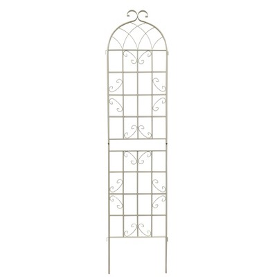 Dolonm 2 Pack Cream White Garden Trellis 86.7" H - Rustproof Metal Plant Support for Roses/Ivy, Heavy Duty & Easy Assembly