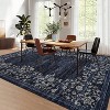 Flower Print Carpet Washable Area Rug Low Pile Soft Carpet Foldable Indoor Carpet - 2 of 4