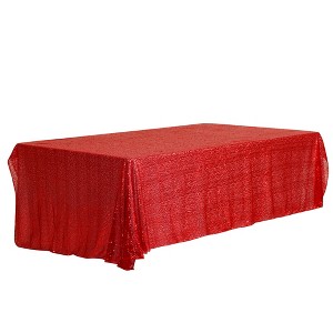 Unique Bargains Polyester Sequin Dining Room Parties Dances Rectangle Tablecloth 1 Pc - 1 of 4