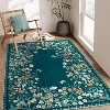 Fulvari Washable Rug,Botanical Area Rugs for Living Room,Non-Slip Soft Rug for Bedroom, Vintage Low Pile Dining Room Floral Rug Carpet - 2 of 4