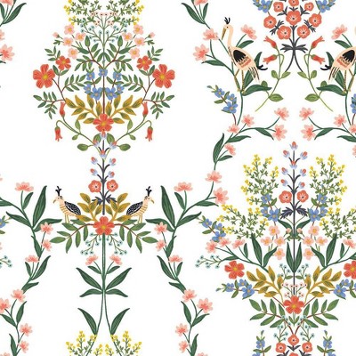 Luxembourg White Floral Damask Peel and Stick Wallpaper Roll