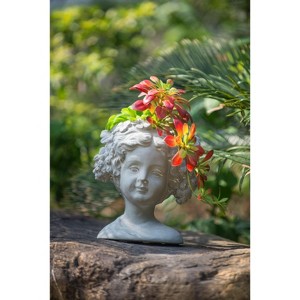 Okak Greek Style Cement Bust Wall Planter Classic Sculptural Flower Pot for Indoor / Outdoor Garden Decor,6 Different Sizes - 1 of 4