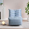 GustoWave Modern L Shape Swivel Recliner Chair with Side Pocket, 220lbs Load Capacity Comfy Seating Velvet Lazy Chair, Lake Blue - 3 of 4
