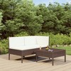 vidaXL Garden Furniture Set Brown PE rattan 3 Piece Set Modular - 2 of 4