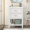 Okak 24" Modern Bathroom Vanity with Undermount Sink Multi-function Bathroom Cabinet with 2 Drawers & Open Shelf for Small Apartment, White - 2 of 4