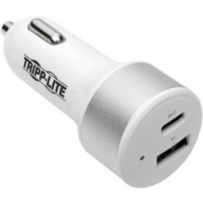 Tripp Lite USB Car Charger Dual-Port Quick Charge USB Type C & USB Type A - 32 W Output Power - 12 V DC Input Voltage