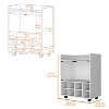 TIRAMISUBEST White Bar Cart with 8-Bottle Wine Rack - Mobile Sideboard Buffet Cabinet for Kitchen or Dining Room - 4 of 4