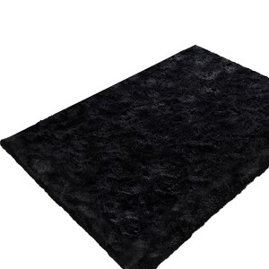 Itopfox Soft Black Rugs for Bedroom Living Room, Modern Indoor Fluffy Shaggy Area Rug, Non-Slip Fuzzy Furry Rug for Nursery Kids Room Dorm Room Home - 1 of 4