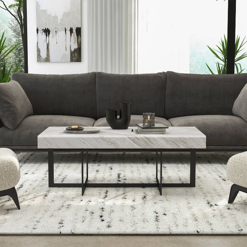 2pc Rohde Contemporary Coffee Table Set with Drawers Gray/Gum Metal - miBasics, 6 of 27