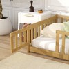 Twin Size Floor Bed with Safety Guardrails, Fence and Door - 4 of 4