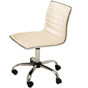 NicBex Faux Leather Adjustable Height Home Office Desk Chairs with Mid-Back and Universal Wheels for Work Study Vanity - 1 of 4