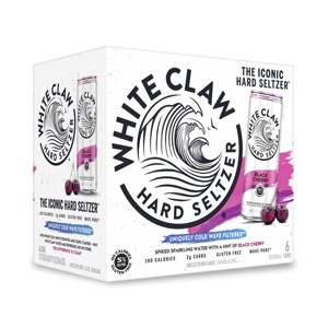 White Claw Black Cherry Hard Seltzer - 6pk/12 fl oz Slim Cans - 1 of 4