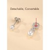 Molenia Pearl Drop Earrings, S925 Silver Dangle Earrings, Convertible Stud Earring, Cubic Zirconia Gemstone, Bridal Earrings,  Birthday Gift For Her - 2 of 4