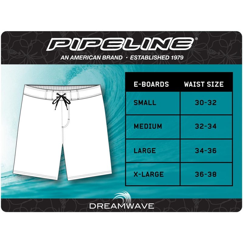 Pipeline Men's Boardshorts Quick Drying Lightweight 4-Way Stretch Fabric, 4 of 5