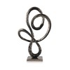 HomeRoots 20" Black and Silver Aluminum Modern Abstract Tabletop Sculpture - 4 of 4