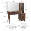 Vanity Desk with Mirror and Lights, 48in Makeup Vanity with Glass Top & Charging Station & 5 Drawers - 2 of 4
