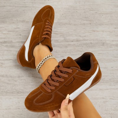 Женские кроссовки BERNESS Women's Luno Contrast Side Panel Retro Sport Sneakers Beige 9 — фото 6