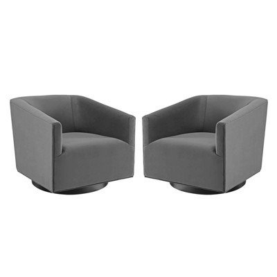 Set Of 2 Twist Swivel Chairs Performance Velvet Gray Modway Target   GUEST 3ec6c644 Bedc 4ec7 8113 606b5a0063d1