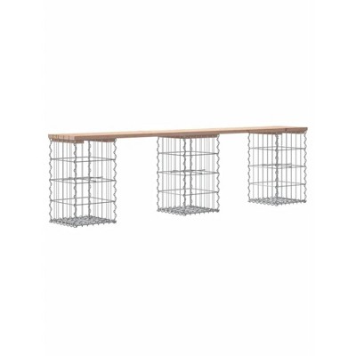 Patio Bench Gabion Design 79.9"x12.2"x16.5" Solid Wood Pine