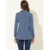 Allegra K Women's Swing Mock Neck Long Sleeve Zip Up Tunic Blouse - 4 of 4