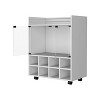 TIRAMISUBEST White Bar Cart with 8-Bottle Wine Rack - Mobile Sideboard Buffet Cabinet for Kitchen or Dining Room - 3 of 4