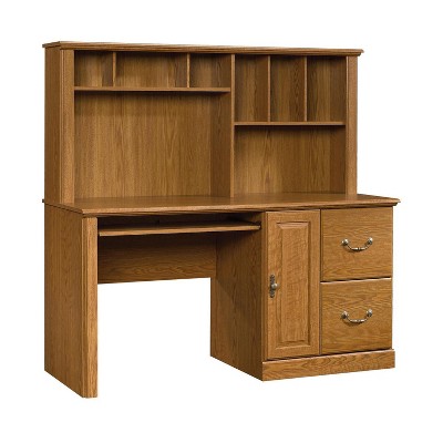 HomeStock Orchard Hills Executive Desk With Hutch – Brown, 2 Drawers, 6 Shelves