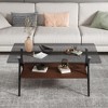 Lyngins 38.6" Modern Tempered Glass Coffee Table with MDF Lower Panel & Metal Legs, Ideal Center Table with Smooth Edges, Modern Table for Living Room - 4 of 4