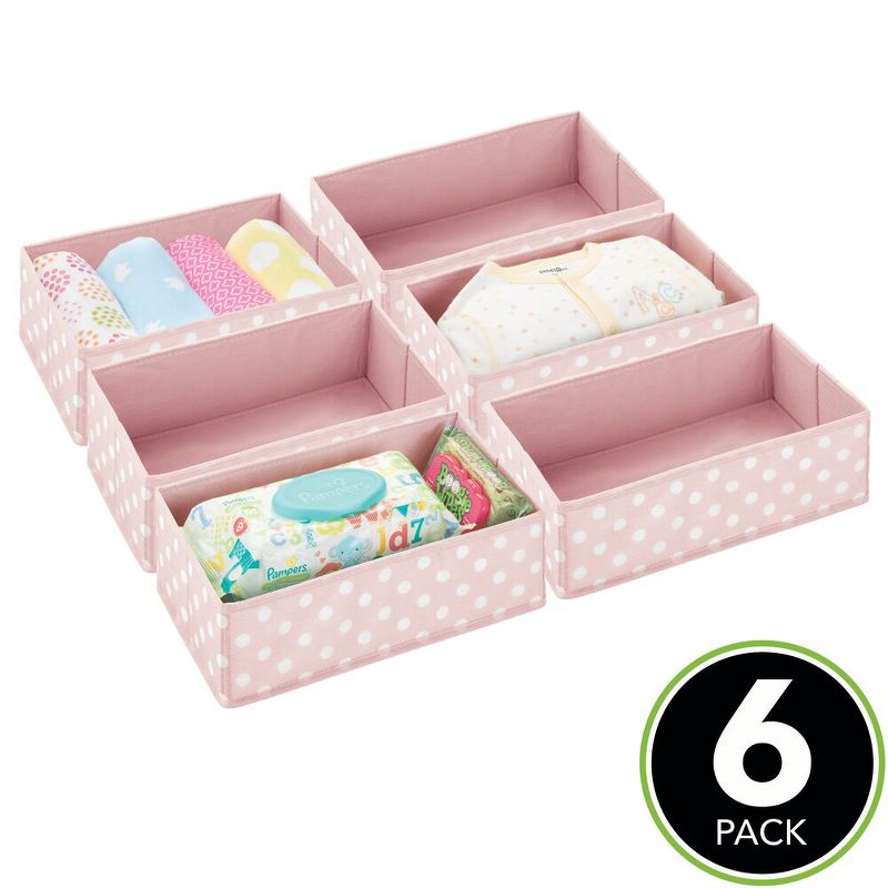 mDesign Fabric Baby Nursery Drawer Organizer Bins, 6 Pack, 2 of 9