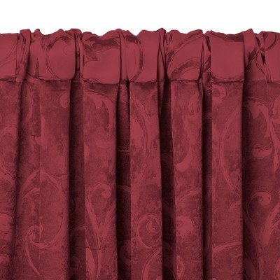 Rouge Jacquard Tassel Scalloped Window Valance