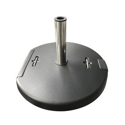Maggift Round Umbrella Base with Adapter and Hidden Wheels and Two sh, Suitable for Patio, Yard, Poolside, Black, 25.5" * 24" * 15.5"
