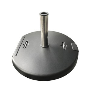 Maggift Round Umbrella Base with Adapter and Hidden Wheels and Two sh, Suitable for Patio, Yard, Poolside, Black, 25.5" * 24" * 15.5" - 1 of 4