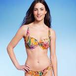 Women's Lightly Lined Ruffle Underwire Bikini Top - Shade & Shore™ Orange