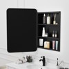 PexFix 28" x 20" Bathroom Cabinet with Mirror Stainless Steel Frame and 2 Adjustable Shelves Wall Medicine Cabinets Mirrors Rectangle Recessed Black - 4 of 4