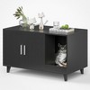 Akoasm 39.37 in. W Hidden Cat Litter Box Enclosure with Scratching Mat-Black - 4 of 4