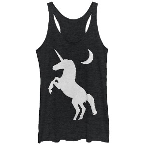 Women's Lost Gods Crescent Moon Unicorn Racerback Tank Top - 1 of 3