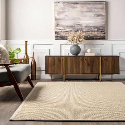 Chino Beige Wool and Sisal 6' x 9' Rectangular Area Rug