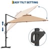 Large Cantilever Patio Umbrella 10' x 10'  Offset Outdoor Umbrella with 360-Degree Rotation, UV Protection, for Garden, Patio, and Poolside - 2 of 4