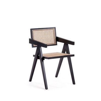 Hamlet Dining Arm Chair Black/natural Cane - Manhattan Comfort: Mid ...