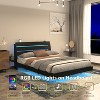 GDFStudio Ulric Modern Wooden Floating Bed Frame with Led Lights and Charging Station - 4 of 4