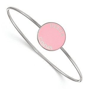 Black Bow Jewelry Sterling Silver Delta Gamma Greek Life Bangle Bracelet 8 Inch - 1 of 3