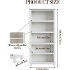 Wooden Bookcase 5 Tier Storage Bookshelf Farmhouse Bookshelves Rustic Vintage Etagere for Home Office - 3 of 4