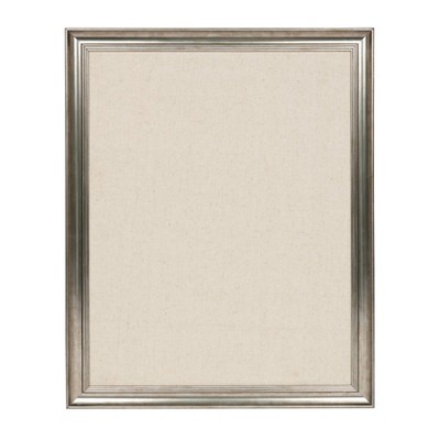 23" x 29" Macon Framed Linen Fabric Pinboard Silver - Kate and Laurel