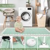 Modern Washable Living Room Rug, Bordered Printed Rug with Non-Slip Backing, Low Pile Stain Resistant Indoor Rug for Bedroom - 4 of 4