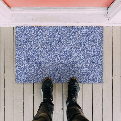 Blue 20"x30" Non-Slip Microfiber Indoor Door Mat