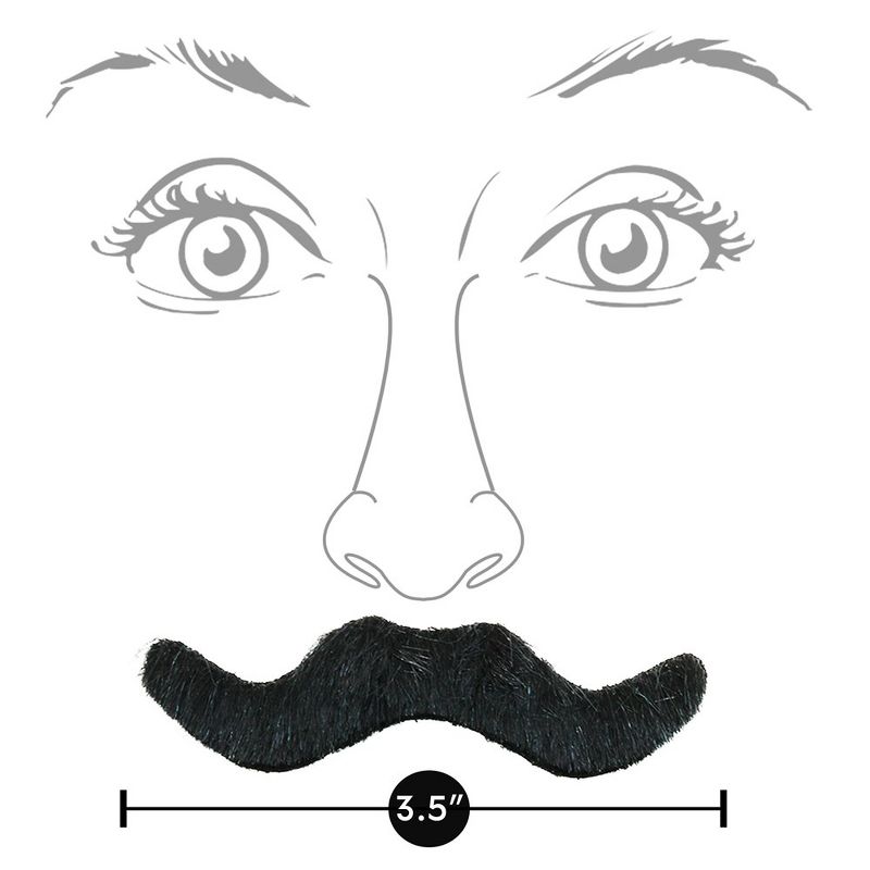 Skeleteen Fake Mustache - 3 Pack, 2 of 6