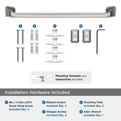 Revitalize 18-Inch Brushed Nickel Wall Mounted Towel Bar