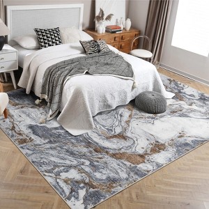 Soft Modern Abstract Boho Area Rugs for Living Room Washable Machine Rug Non-Slip Vintage Carpet for Bedroom Farmhouse Dining Room Kids Room - 1 of 4