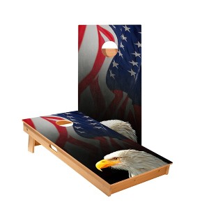 Skips Garage Cloth American Flag With Eagle Cornhole Boards - ACA Star Series - 1 of 1