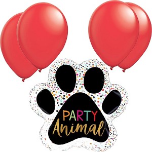 LoonBalloon 31 Inch Party Animal Paw Balloon with 4 latex balloons - Festive & Fun - 1 of 3