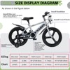 TopComfy Kids Bike High Carbon Steel Frame Training Wheels Adjustable Seat Water Bottle Holder for Boys Girls 3-9 Years, Gray, 43.3"*20.3"*27.6" - 3 of 4